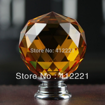 - 10 Pcs 20mm Crystal Glass Clear Amber Orange Door Handle Knob China factory directly supply in Stock quick send [crystaldecorationproducts-149|]