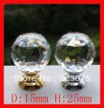 -10pcs 15mm K9 Crystal Glass+ copper base Pull Handle Cabinet Drawer Door Knobs golden&silver color