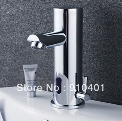 Chrome Water Saving Automatic Infared Sensor Bathroom Sink Bar Basin Faucet Mixer Hot & Cold Tap Single Handle [Chrome Faucet-1429|]