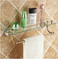 Wholesale And Retail Promotion Antique Brass Wall Mounted Bathroom Shelf Shower Caddy Cosmetic Storage Holder