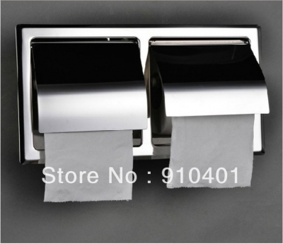 Wholesale And Retail Promotion Chrome Bathroom Dual Toilet Paper Holder Box Toilet Paper Holder Tissue Holder [Toilet paper holder-4654|]