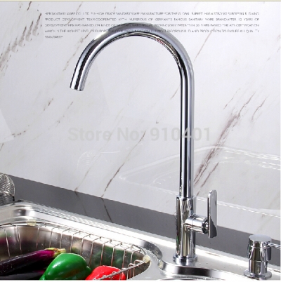 Wholesale And Retail Promotion Deck Mounted Chrome Brass Kitchen Faucet Swivel Spout Single Handle Cold Faucet [Chrome Faucet-934|]
