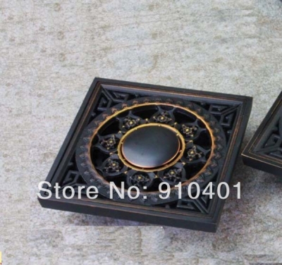 Wholesale And Retail Promotion Luxury Oil Rubbed Bronze Flower Carved Art Drain Bathroom Shower Waste Drainer [Floor Drain & Pop up Drain-2627|]