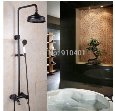 Wholesale And Retail Promotion NEW Bathroom Wall Mounted Tub Mixer Tap Rain Shower Faucet Set With Hand Shower [Oil Rubbed Bronze Shower-3924|]