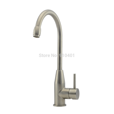 Wholesale And Retail Promotion NEW Swivel Spout Deck Mounted Kitchen Faucet Single Handle Vessel Sink Mixer Tap [Brushed Nickel Faucet-731|]