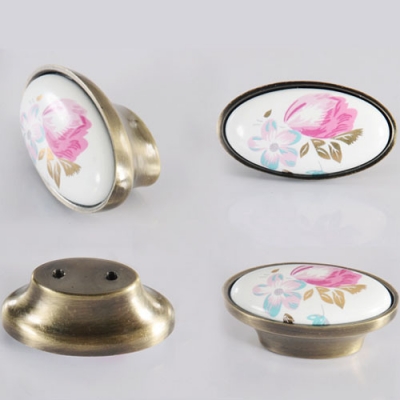 Tulip Ceramic Cabinet Handles Cupboard Drawer Handles Pulls Knobs Bronze 16mm CC [Ceramic pull-217|]