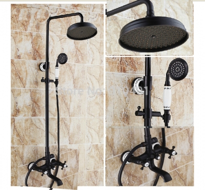 Wholesale And Retail Promotion Luxury Oil Rubbed Bronze Rain Shower Faucet Set Bathtub Mixer Tap Ceramic Style [Oil Rubbed Bronze Shower-3920|]