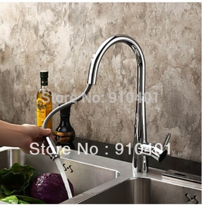 Wholesale And Retail Promotion NEW Chrome Brass Kitchen Faucet Vessel Sink Mixer Tap Swivel Spout Single Handle [Chrome Faucet-997|]