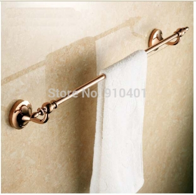 Wholesale And Retail Promotion NEW Modern Rose Golden Wall Mounted Bathroom Towel Rack Holder Towel Bar Hanger [Towel bar ring shelf-4910|]