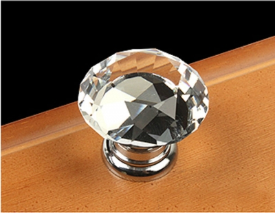 10Pcs Modern Fashion K9 Clear Crystal Glass Chrome Cabinet Drawer Knobs New (Diameter: 30MM) [K9CrystalCabinetHandleAndKnobs-253|]