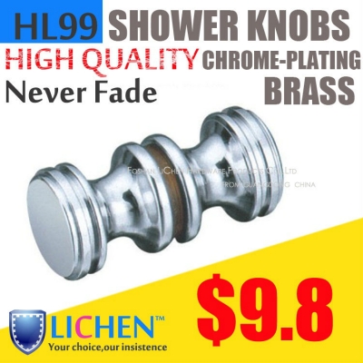 Chinese Factory LICHEN HL99 Modern Chrome plating Copper&Brass Glass shower door knobs Furniture Hardware pull handle [Shower knob(glass door knob)-206|]