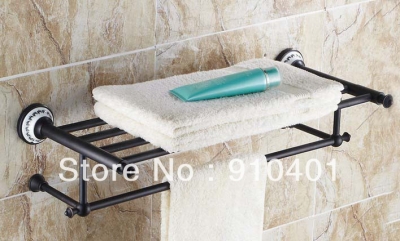 Wholesale And Retail Promotion Oil Rubbed Bronze Luxury Bathroom Shelf Towel Rack Holder W/ Towel Bar Storage [Towel bar ring shelf-4776|]