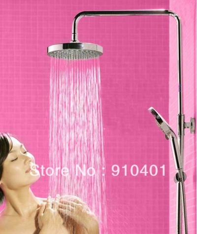 Wholesale And Retail Promotion Polished Chrome 8" Rainfall Shower Faucet Set Bathroom Tub Mixer Tap Hand Shower [Chrome Shower-1947|]
