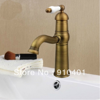 Wholesale And Retail Promotion Antique Bronze Bathroom Basin Faucet Swivel Spout Ceramic Handle Sink Mixer Tap [Antique Brass Faucet-294|]