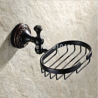 Wholesale And Retail Promotion Bathroom Oil Rubbed Bronze Soap Dish Holder Flower Art Carved Soap Basket Bar [Soap Dispenser Soap Dish-4300|]
