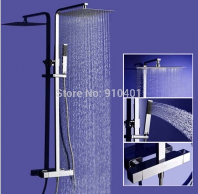 Wholesale And Retail Promotion Luxury Thermostatic Valve Rain Shower Faucet Set Shower Column With Hand Shower [Chrome Shower-2068|]