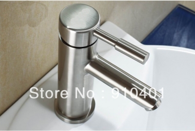 Wholesale And Retail Promotion Modern Brushed Nickel Bathroom Basin Faucet Deck Mounted Vessel Sink Mixer Tap [Chrome Faucet-1537|]