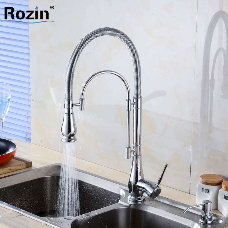 2016 new chrome brass kitchen sink faucet deck mount one hole kitchen mixer water taps single lever