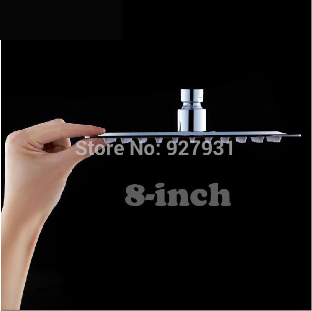 8-inch ultra-thin stainless steel showerheads polished chrome rainfall square shower head.