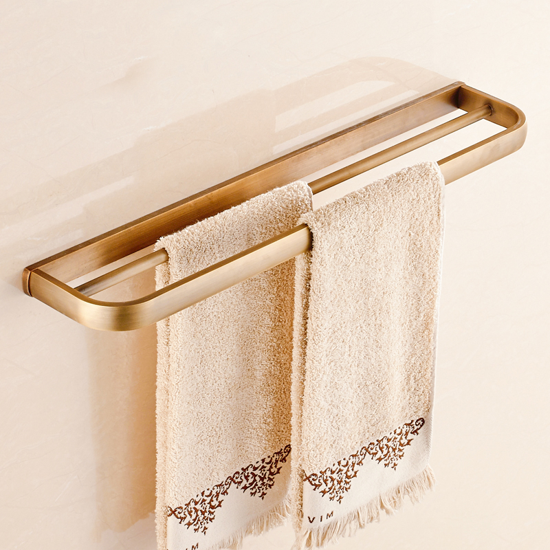 antique brass wall mounted brass bath towel rack towel bar bathroom storage shelf bath hardware sets