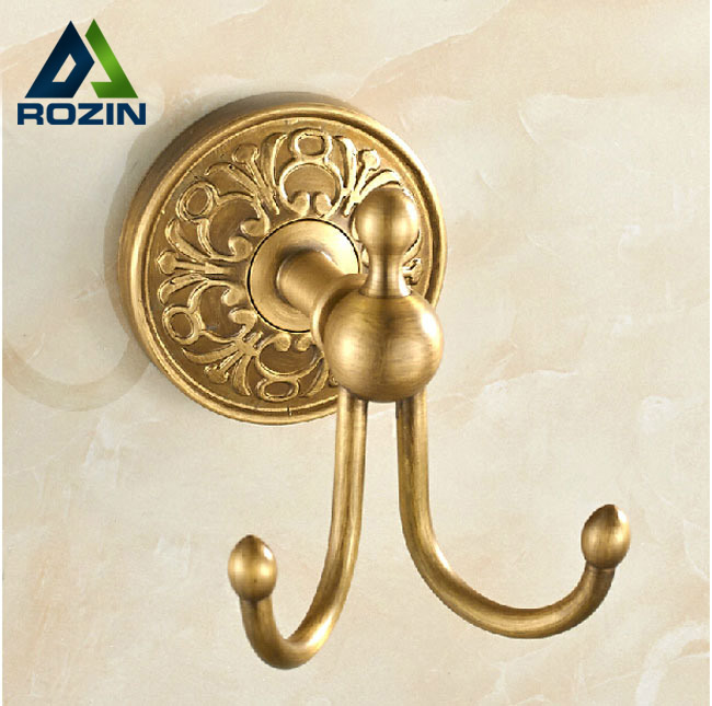 artistic bathroom towel hooks brass copper robe hooks antique brass finish