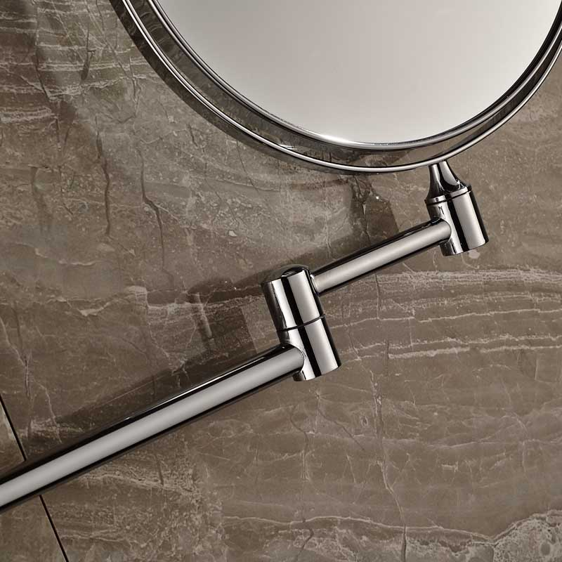 bathroom wall mounted extended folding arm makeup mirror 2-face magnifying bathroom mirror