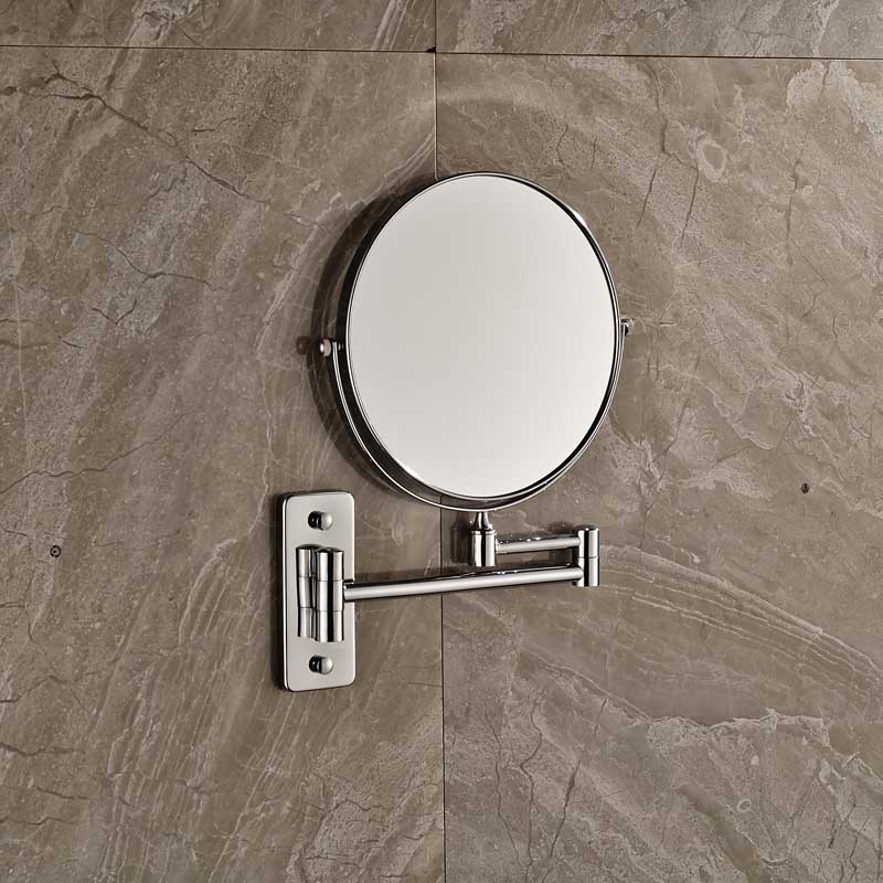 bathroom wall mounted extended folding arm makeup mirror 2-face magnifying bathroom mirror