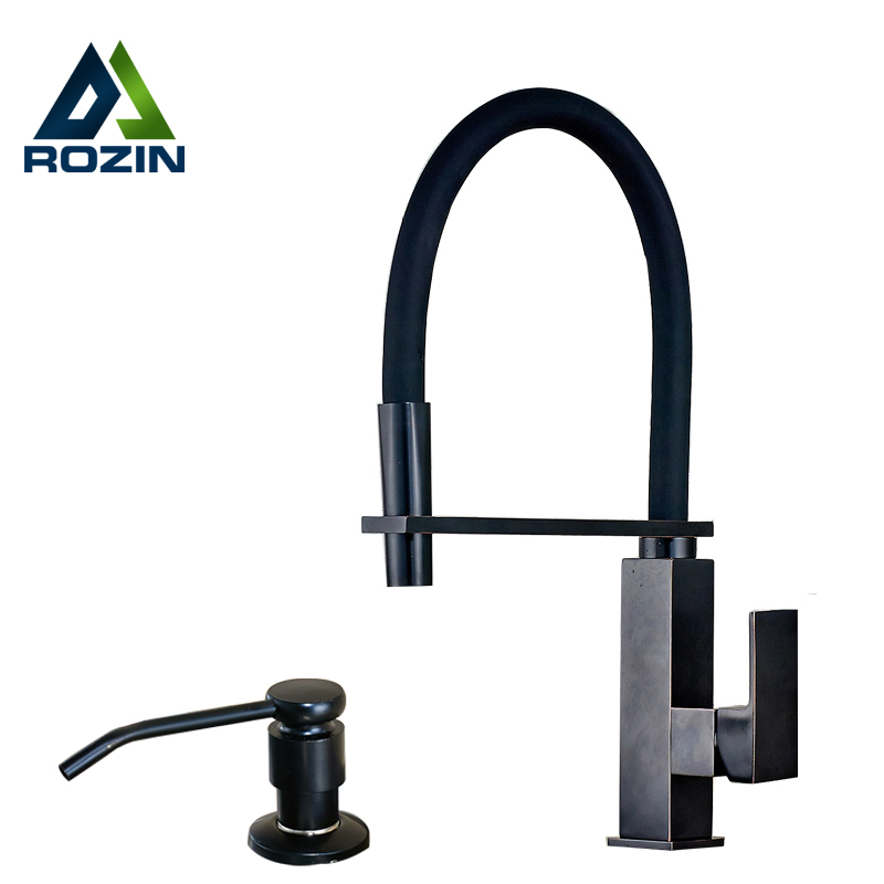 best quality single lever deck mounted kitchen water faucet with kitchen sink soap dispenser oil rubbed bronze and cold tap