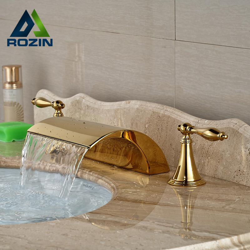 brass golden wash-basin cold water basin faucet dual handles washbasin mixer tap