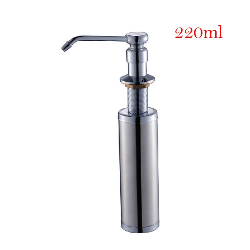 bright chrome pull out kitchen faucet deck mounted single hole kitchen sink mixer taps with 220 ml soap dispenser