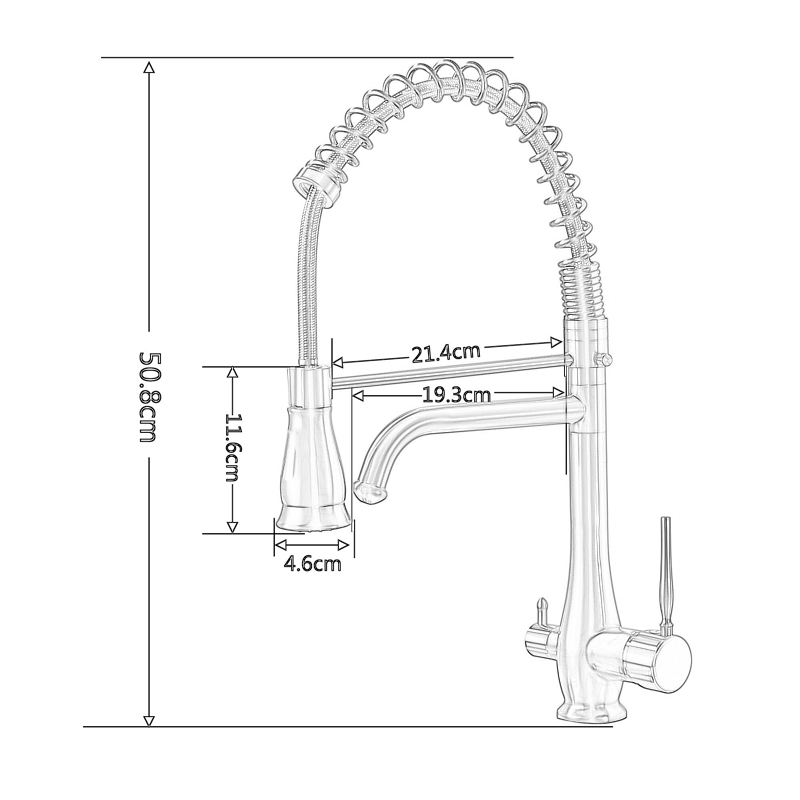 brushed nickel led light hand sprayer kitchen sink faucet deck mounted dual spout kitchen sink water purifier mixer drinking tap