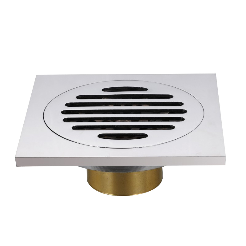 chrome solid brass bathroom floor drain waste grate 100mm*100mm square shower drain