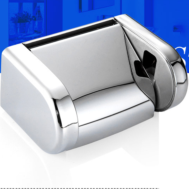 chrome stainless steel bathroom toliet paper holder wall mounted roll tissue box with cover