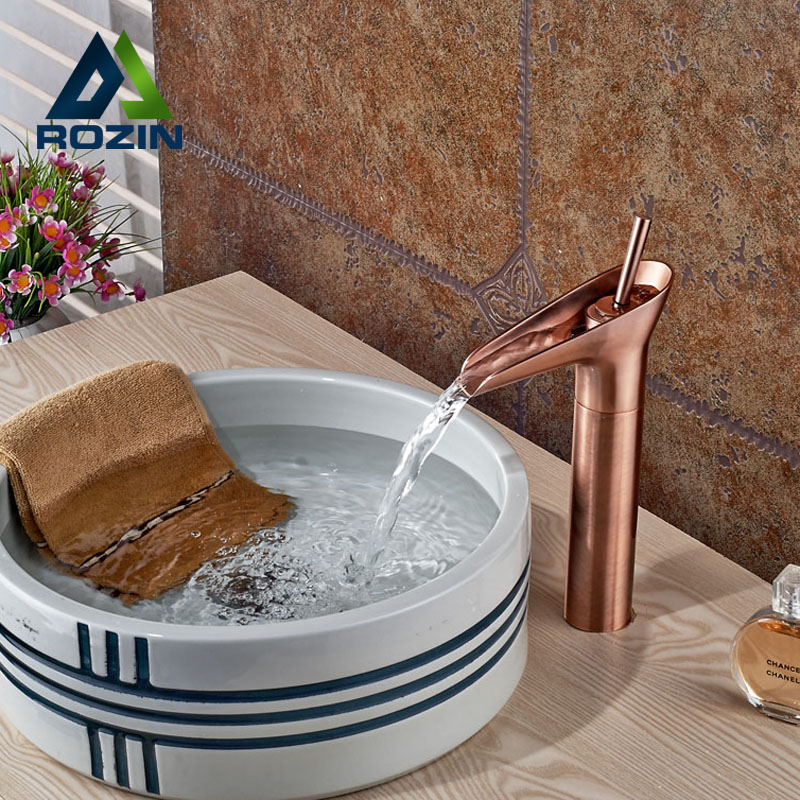 deck mount waterfall single lever basin sink faucet deck mount bathroom mixer taps with cold water