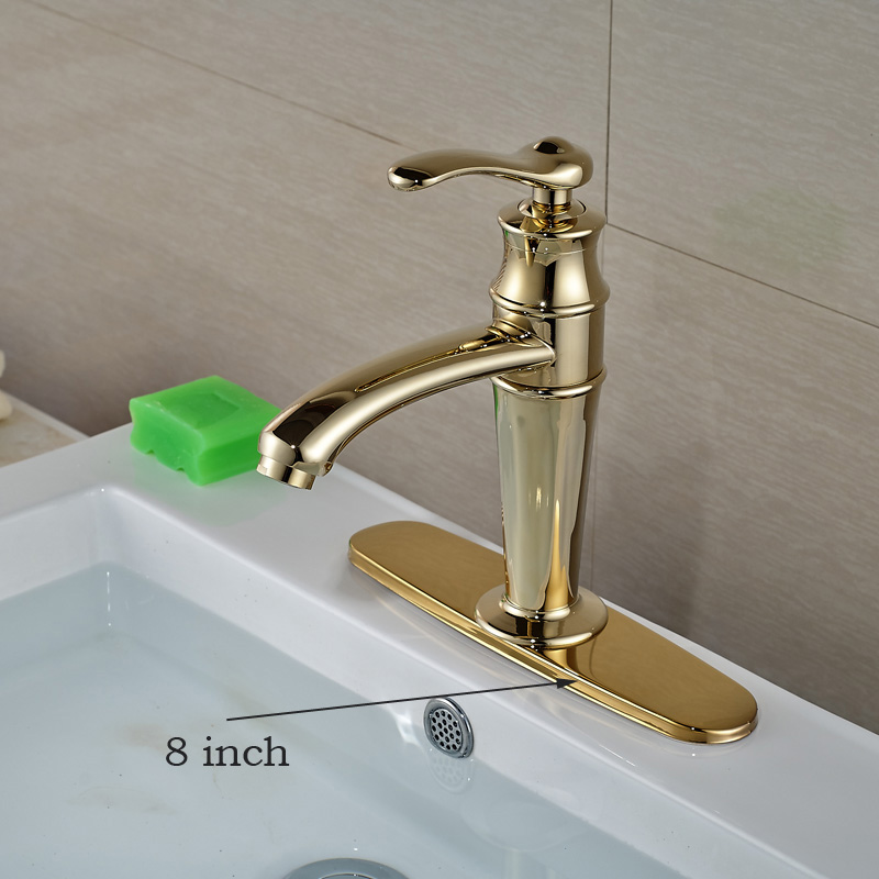 deck mounted and cold water faucet single handle basin mixer taps golden & rose gold finished