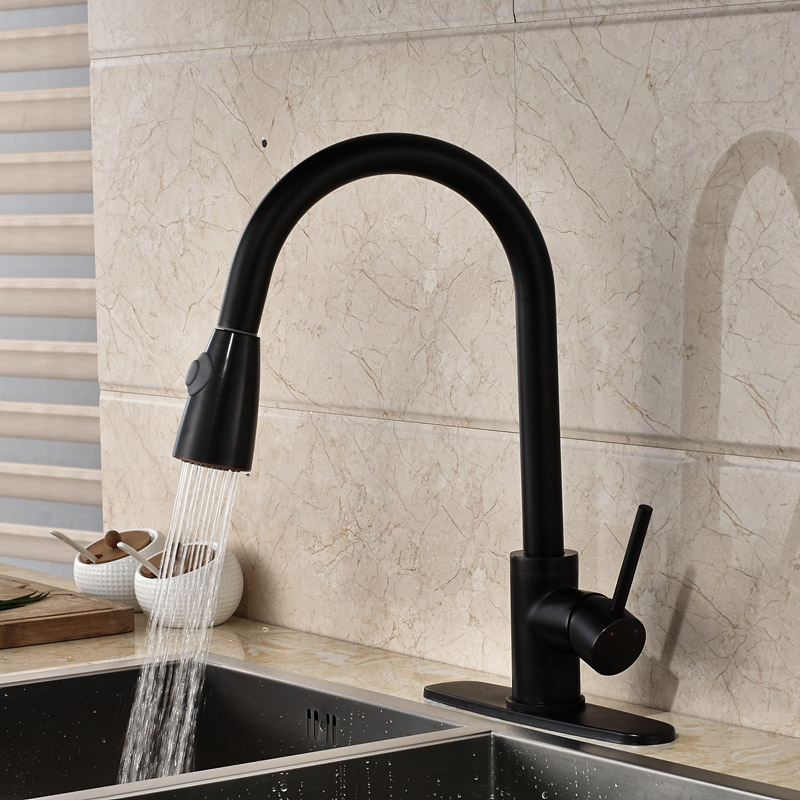 good quality one handle pull out kitchen mixer taps single hole one handle and cold dual sprayer kitchen faucets