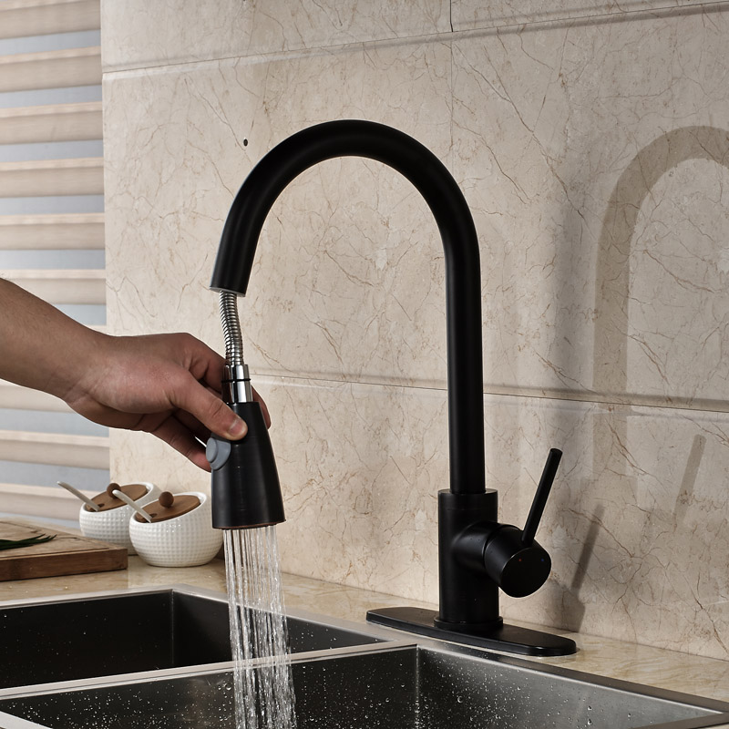 good quality one handle pull out kitchen mixer taps single hole one handle and cold dual sprayer kitchen faucets