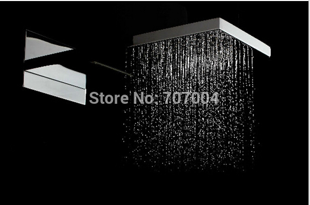 high-end waterfall rainfall shower head brass thermostatic mixer valve plate shower mixer faucet 6pcs massage jets