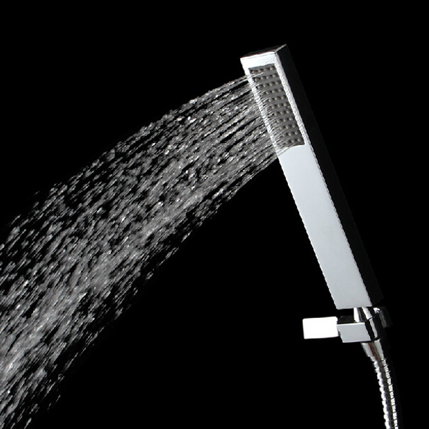 modern bathroom shower set faucet system + tub spout + handheld head waterfall & rainfall showerhead