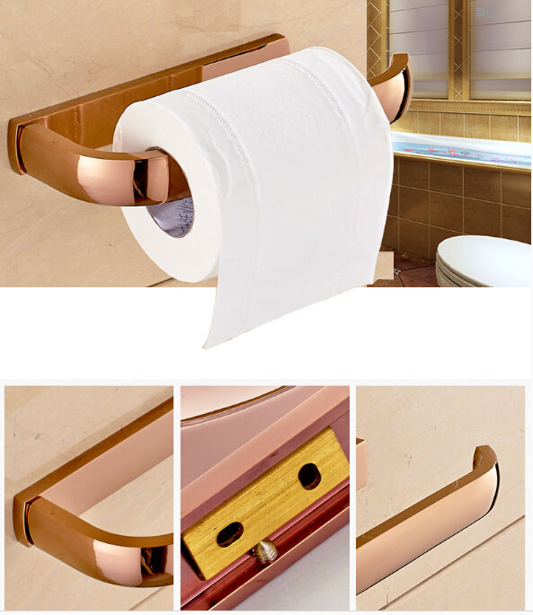 modern wall mounted brass bathroom kitchen paper holder toilet roll paper rack holder bar