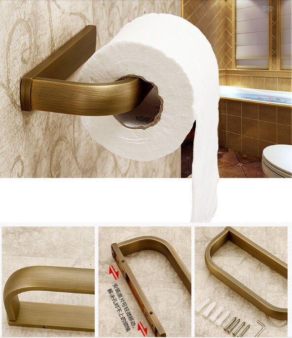 modern wall mounted brass bathroom kitchen paper holder toilet roll paper rack holder bar