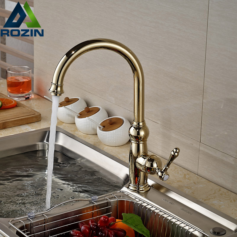 new design golden kitchen mixers faucet deck mount single handle kitchen cold water taps one hole