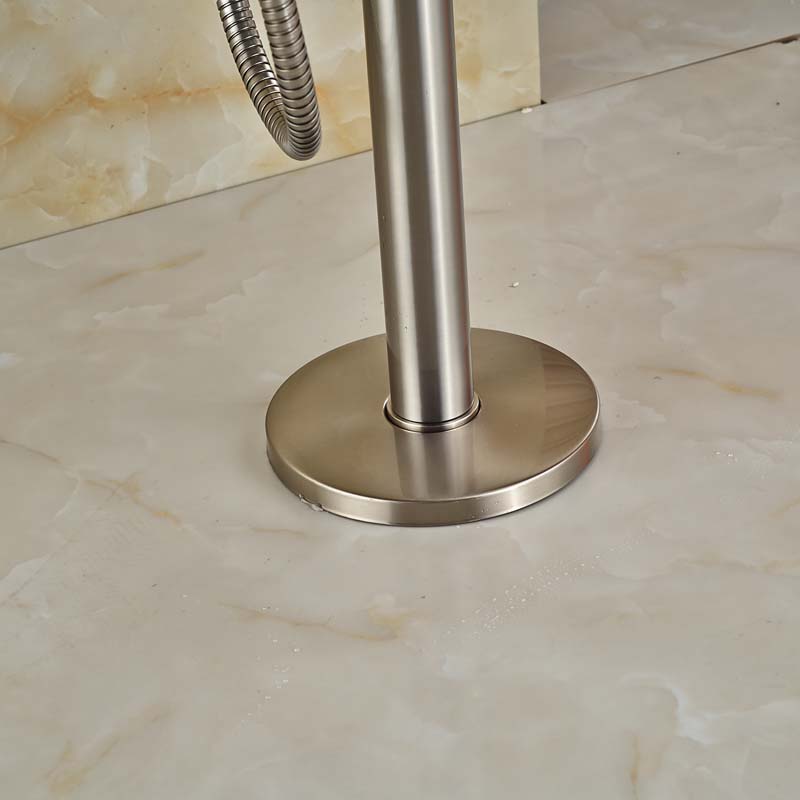 nickel brushed single lever standing floor mount bathtub mixer faucet bathroom tub mixer taps