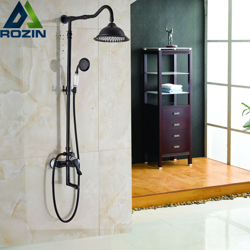 oil rubbed bronze bathroom shower set faucet single handle 3-functions bathroom mixers shower water taps