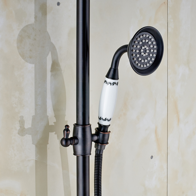 oil rubbed bronze bathroom shower set faucet single handle 3-functions bathroom mixers shower water taps