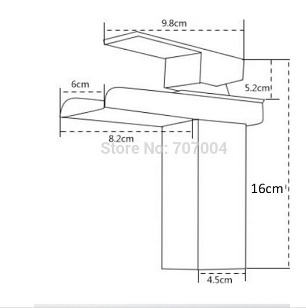 polished chrome waterfall spout bathroom sink faucet set deck mount one hole basin mixer taps