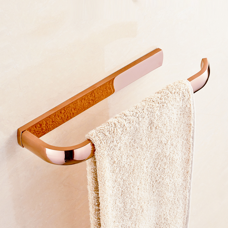 rose golden bathroom hardware sets towel rack/ basket shelf /toilet paper holder/ robe hooks/ soap dish wall mount