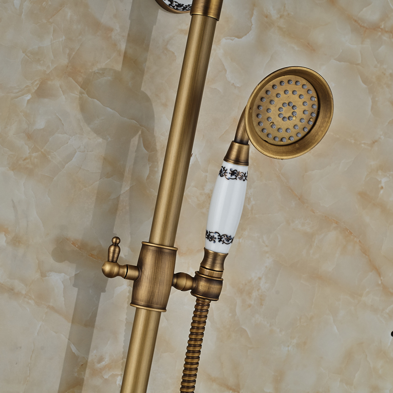 wall mount brass 8" rainfall shower faucet single handle 3 ways mixer valve mixer taps + handshower