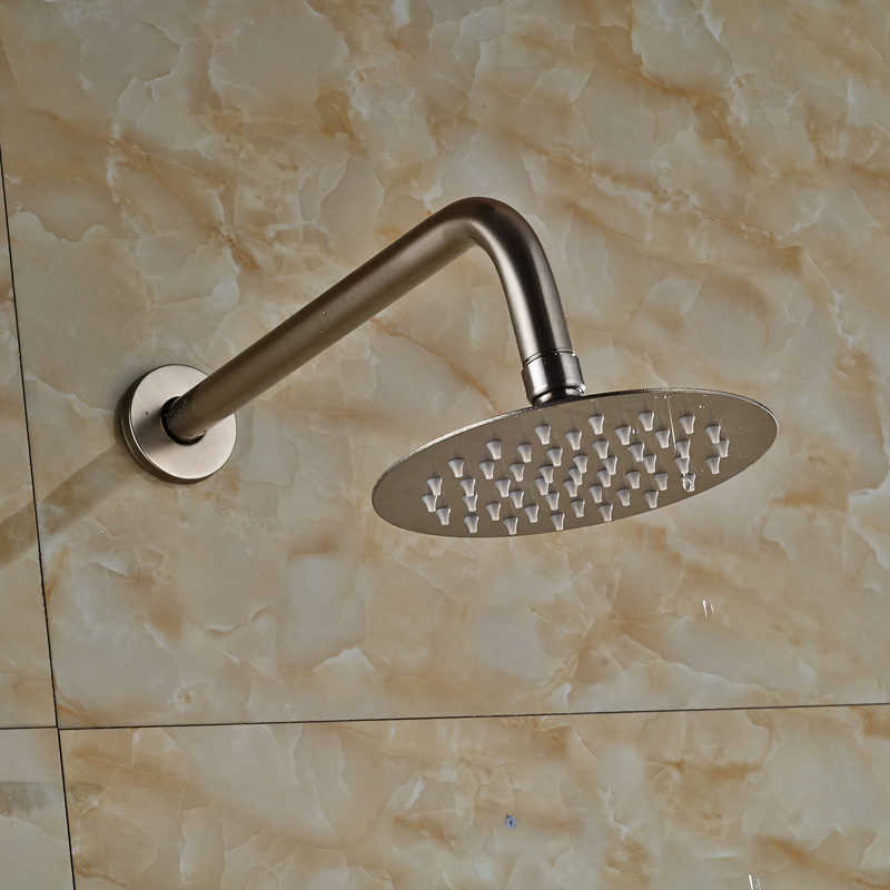 wall mount stainless steel shower head bathroom brushed nickel rain showerhead with shower arm