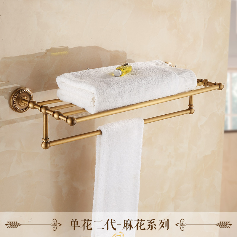 wall mounted retro style bath towel shelf antique brass bathroom towel holder towel bar multi-styles